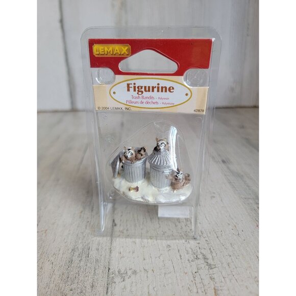 Lemax AS IS trash Bandits raccoons vintage ornament Xmas garbage - Picture 1 of 7